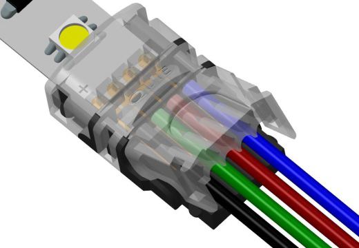 Connecteur Rapide Pour Bande Led Rgbw Vers Un C Ble Broches